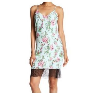 NWT Adelyn Rae Lydia Woven Printed Slip Dress Large Light Blue Size L